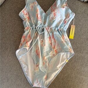 Summersalt Women's One Piece Swimsuit - Light Blue and Coral